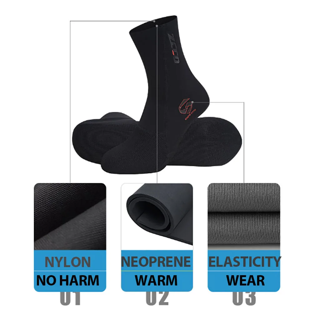 1.5MM Neoprene Diving Socks Men's Women's Swimming Warm Snorkeling Socks Water Sports Long Non-slip Wearable Beach Socks