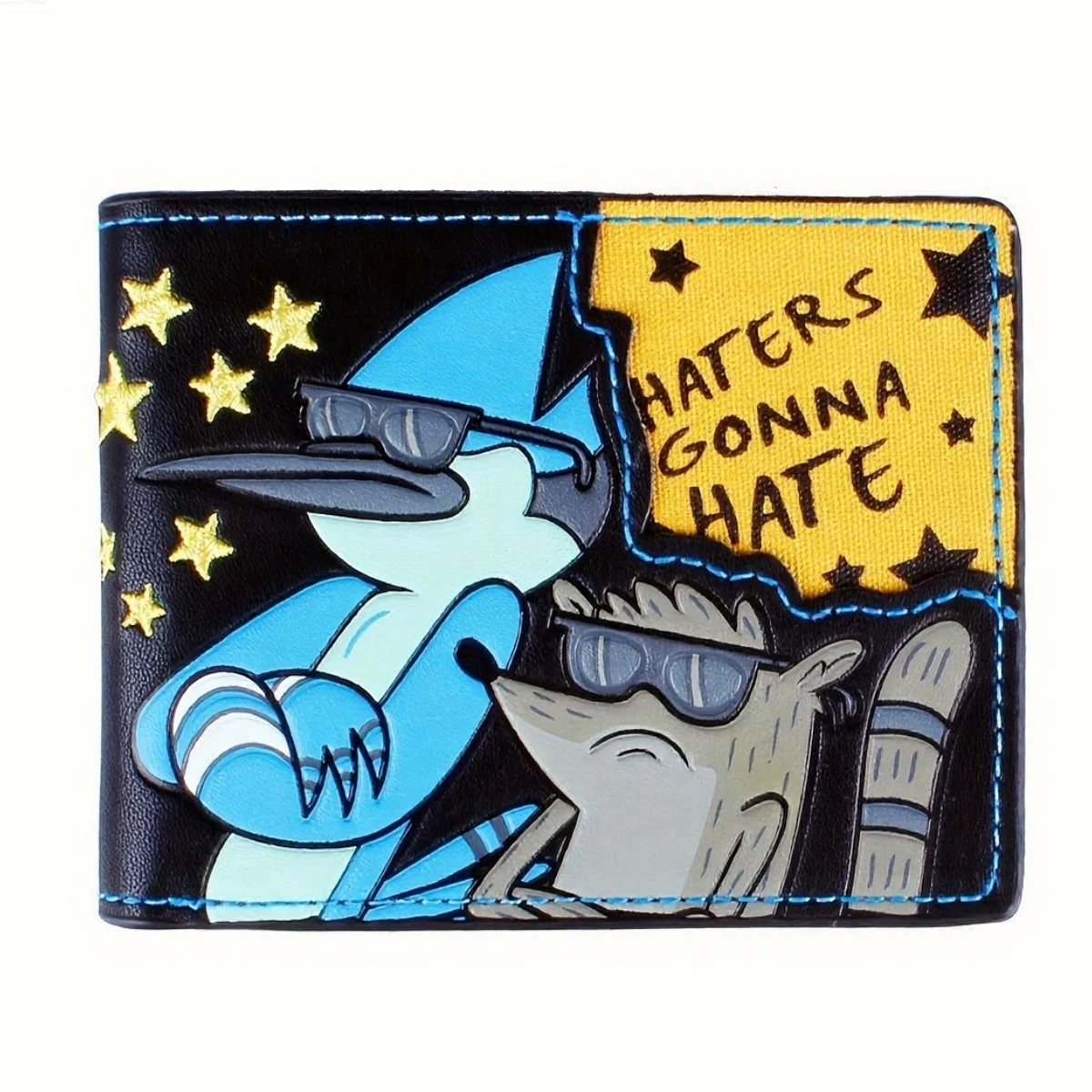 Cartoon Leather Wallet for Men | Boy's Wallet | "Those Who Hate Will Hate" Embroidery | Ideal Choice for Holiday Gifts