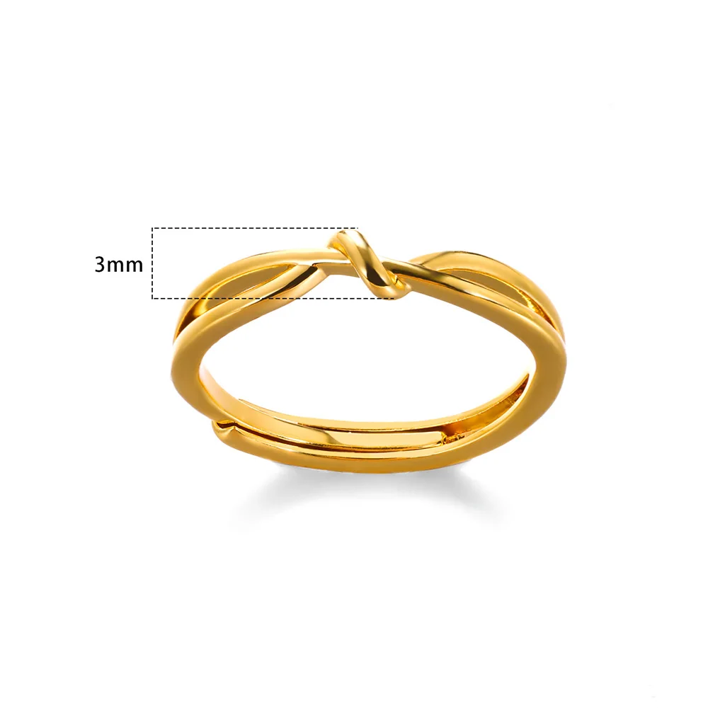 Stainless Steel Knot Rings For Women Girls Gold Color Star Finger Ring Vintage Simply Jewelry Gift Anillos Bague Femme