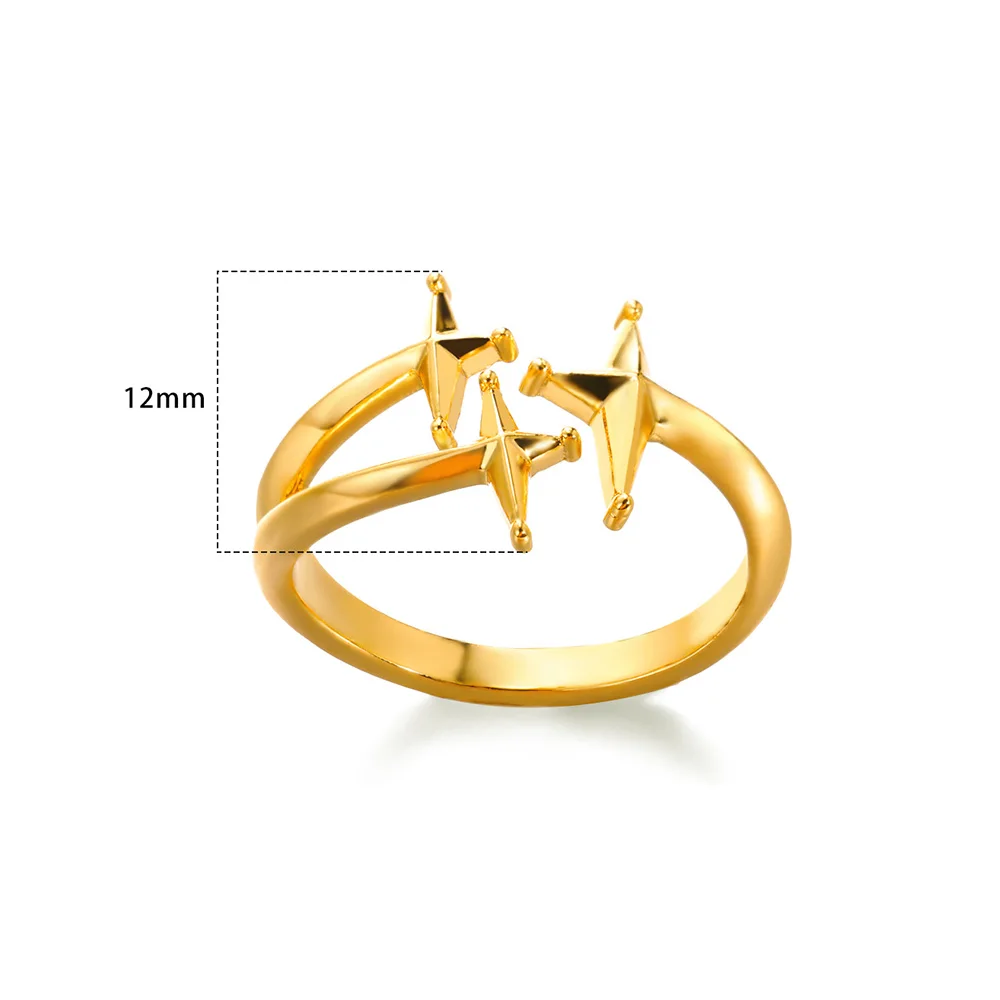 Stainless Steel Knot Rings For Women Girls Gold Color Star Finger Ring Vintage Simply Jewelry Gift Anillos Bague Femme