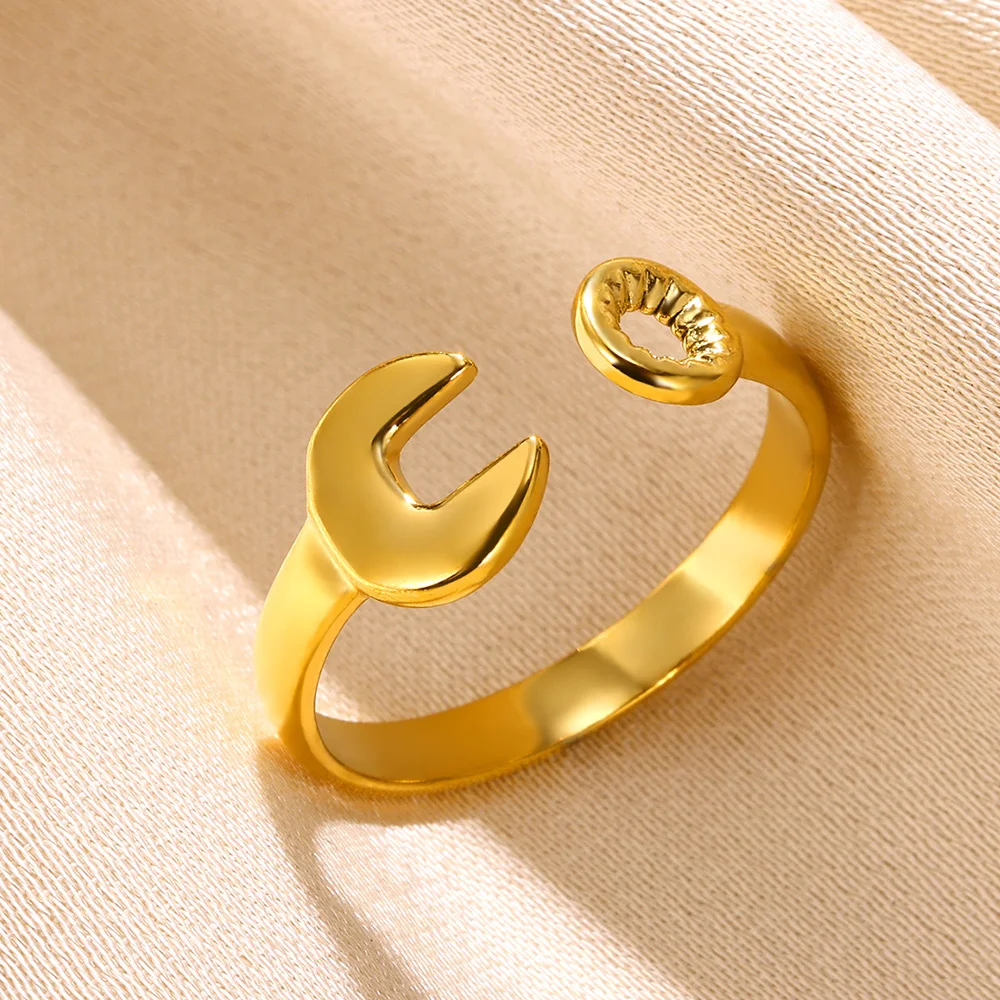Stainless Steel Knot Rings For Women Girls Gold Color Star Finger Ring Vintage Simply Jewelry Gift Anillos Bague Femme