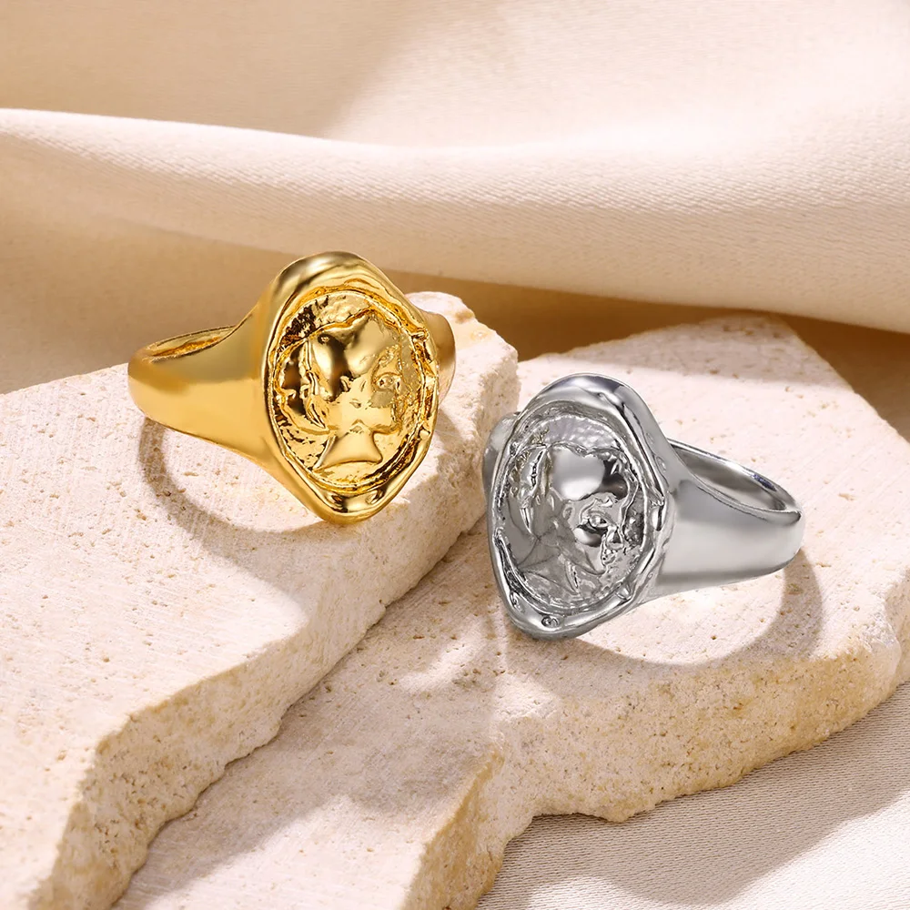 Stainless Steel Knot Rings For Women Girls Gold Color Star Finger Ring Vintage Simply Jewelry Gift Anillos Bague Femme