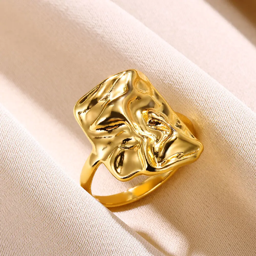 Stainless Steel Knot Rings For Women Girls Gold Color Star Finger Ring Vintage Simply Jewelry Gift Anillos Bague Femme