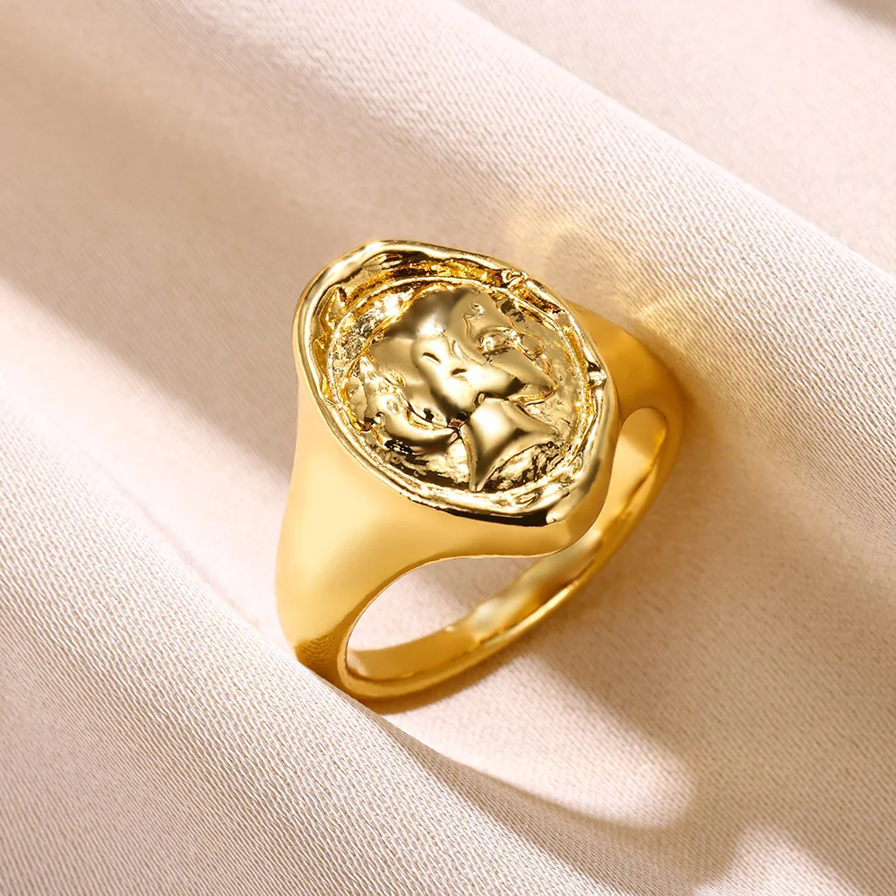 Stainless Steel Knot Rings For Women Girls Gold Color Star Finger Ring Vintage Simply Jewelry Gift Anillos Bague Femme
