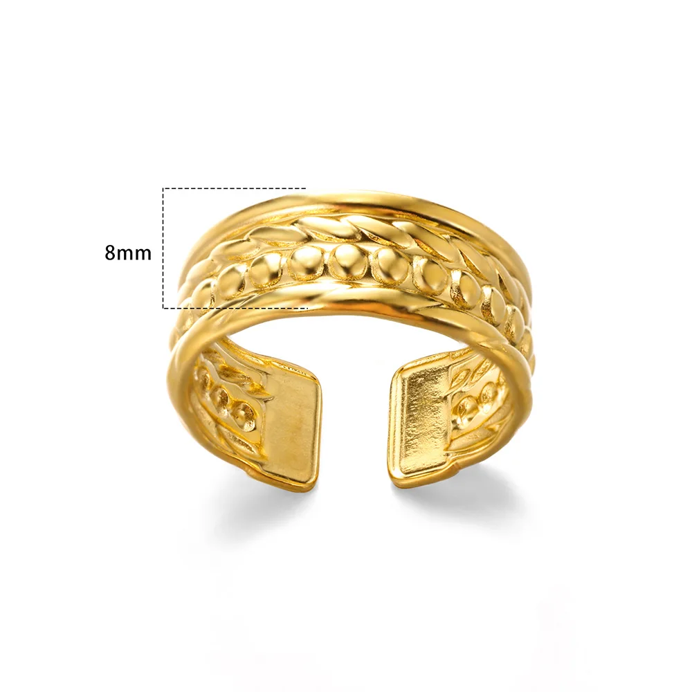 Stainless Steel Knot Rings For Women Girls Gold Color Star Finger Ring Vintage Simply Jewelry Gift Anillos Bague Femme