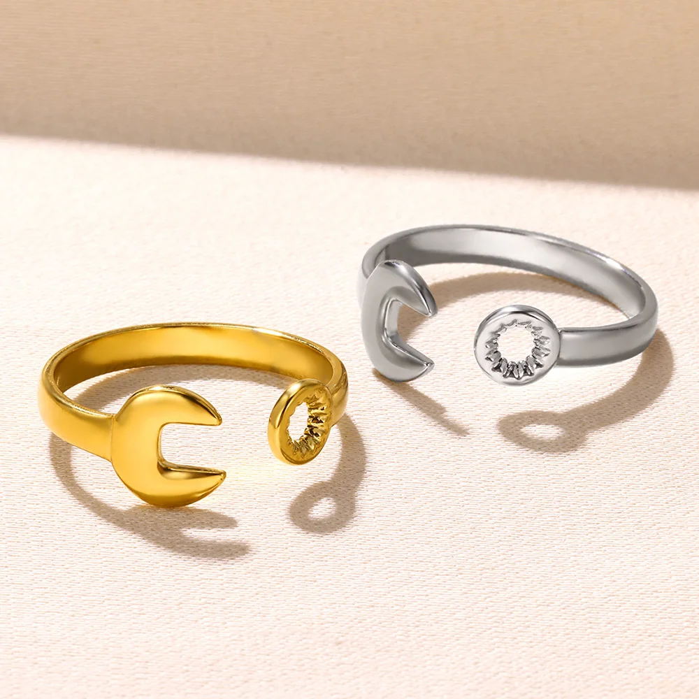 Stainless Steel Knot Rings For Women Girls Gold Color Star Finger Ring Vintage Simply Jewelry Gift Anillos Bague Femme