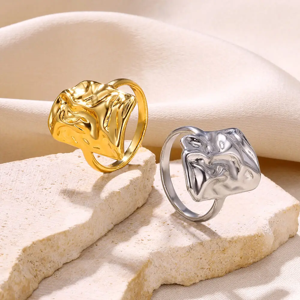 Stainless Steel Knot Rings For Women Girls Gold Color Star Finger Ring Vintage Simply Jewelry Gift Anillos Bague Femme