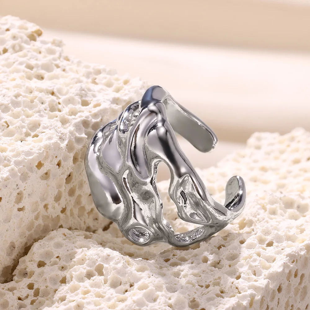 Stainless Steel Knot Rings For Women Girls Gold Color Star Finger Ring Vintage Simply Jewelry Gift Anillos Bague Femme