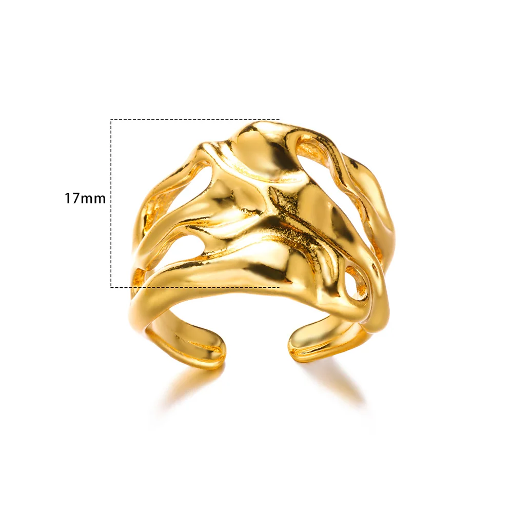 Stainless Steel Knot Rings For Women Girls Gold Color Star Finger Ring Vintage Simply Jewelry Gift Anillos Bague Femme