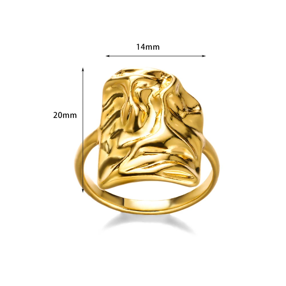 Stainless Steel Knot Rings For Women Girls Gold Color Star Finger Ring Vintage Simply Jewelry Gift Anillos Bague Femme