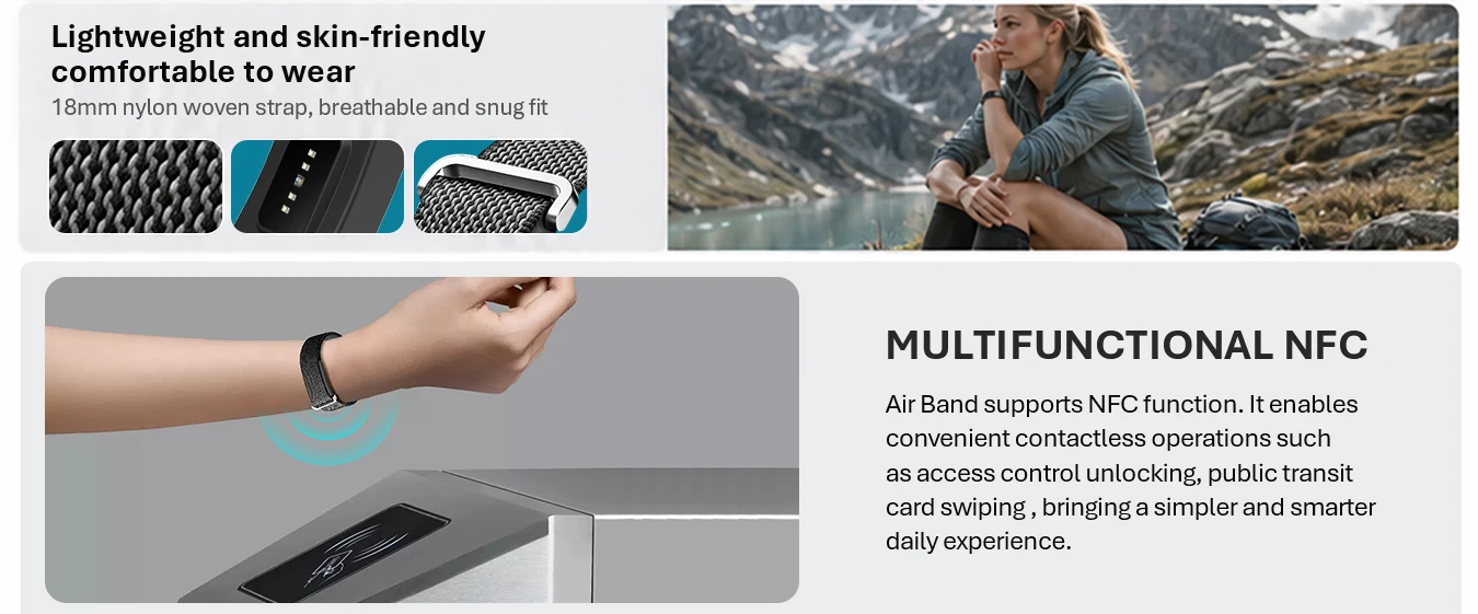 VALDUS Air Band Smart Bracelet Man Woman Heart Rate Blood Pressure Sleep Calorie Fitness Tracker Waterproof NFC New Smartwatch