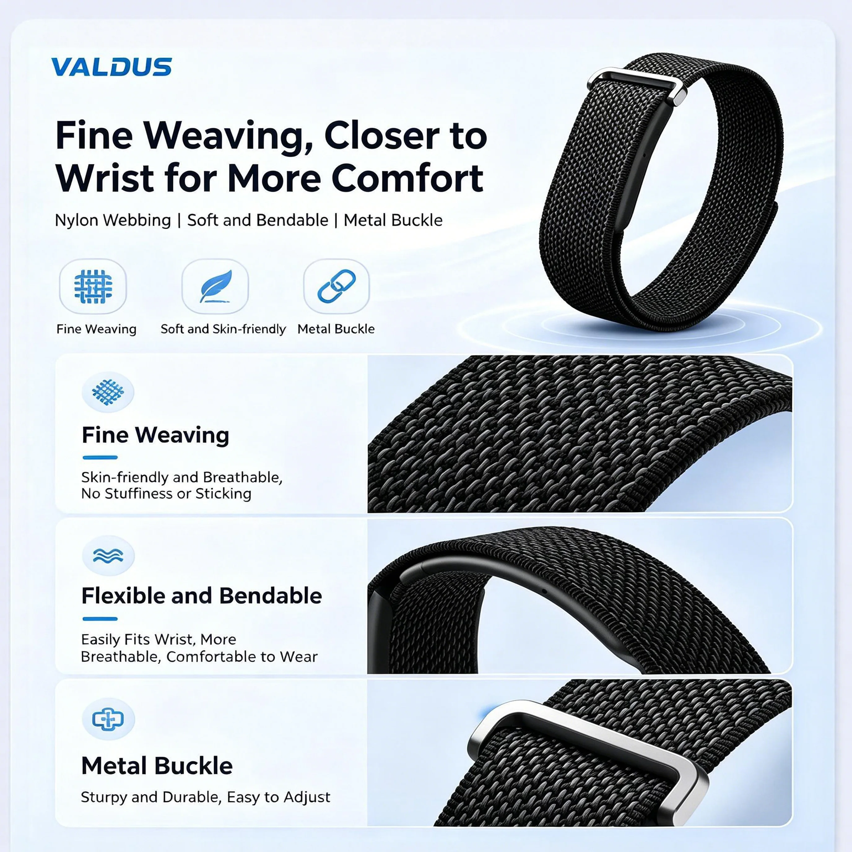 VALDUS Air Band Smart Bracelet Man Woman Heart Rate Blood Pressure Sleep Calorie Fitness Tracker Waterproof NFC New Smartwatch