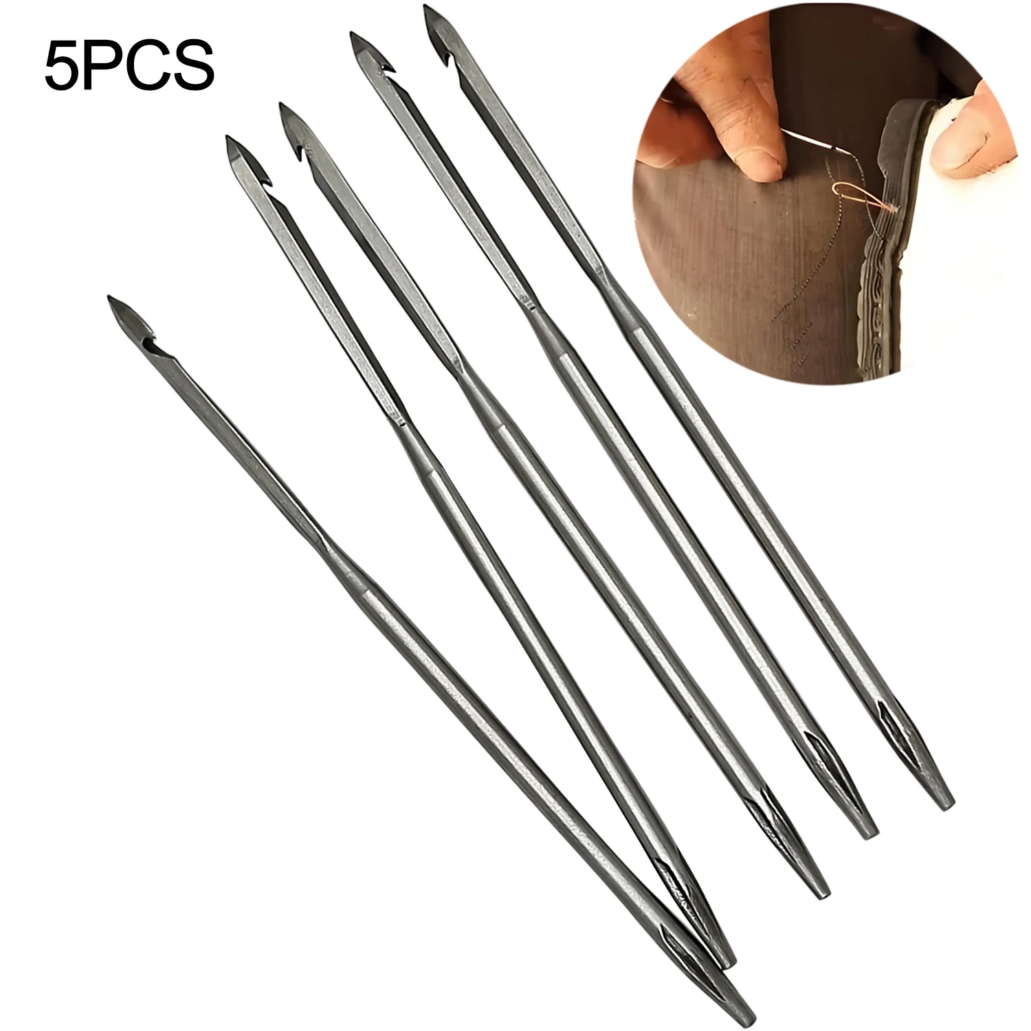 5Pcs Leather Sewing Awl Straight Needle for Sewing or Repairing Canvas Leather, Shoes Sewing Tools