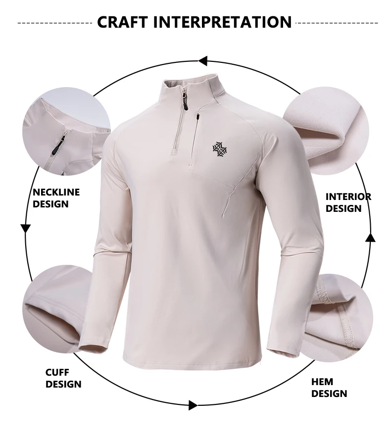 SBWL Autumn/Winter New Men's Outdoor Sports With a Base Shirt Running Skiing Mountaineering Fitness Sports Long Sleeve T-Shirt