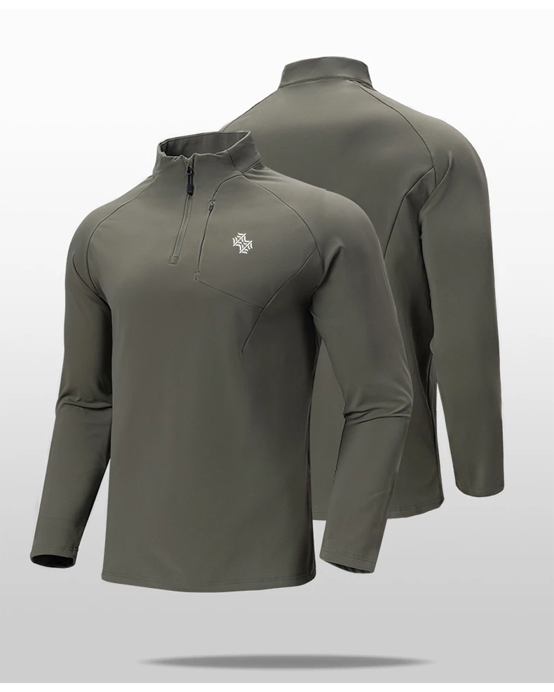 SBWL Autumn/Winter New Men's Outdoor Sports With a Base Shirt Running Skiing Mountaineering Fitness Sports Long Sleeve T-Shirt
