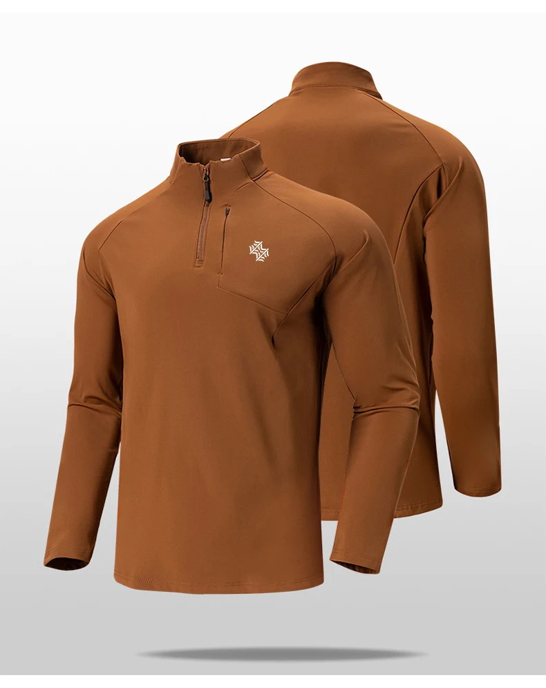 SBWL Autumn/Winter New Men's Outdoor Sports With a Base Shirt Running Skiing Mountaineering Fitness Sports Long Sleeve T-Shirt