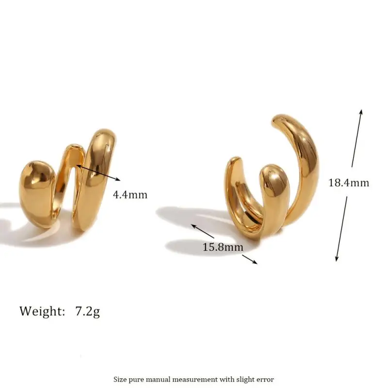 Fashion Women's Piercless Ear Clip Earring Classic Gold Color Trendy Earcuff Earrings Girl Gift Simple Daily Wear Jewelry