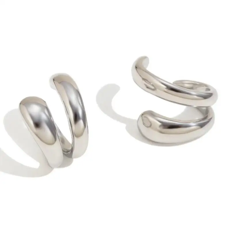 Fashion Women's Piercless Ear Clip Earring Classic Gold Color Trendy Earcuff Earrings Girl Gift Simple Daily Wear Jewelry