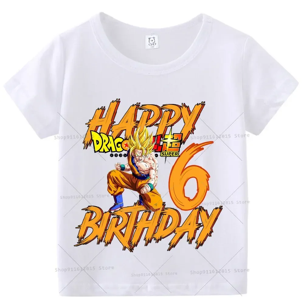 Dragon Ball Boy Number T Shirt Baby Birthday Clothes Anime Cartoon Children Cotton T Shirt Summer T Shirt Short Sleeve Tees Tops