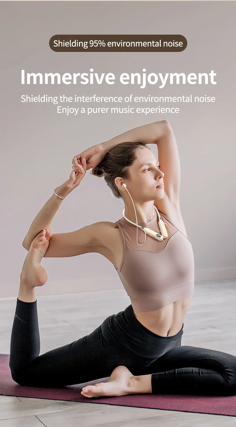 BT-12 Wireless Bluetooth Earphones Sports Headphones Card Insertion Digital Display Noise Cancelling Headset HiFi Music Earbuds