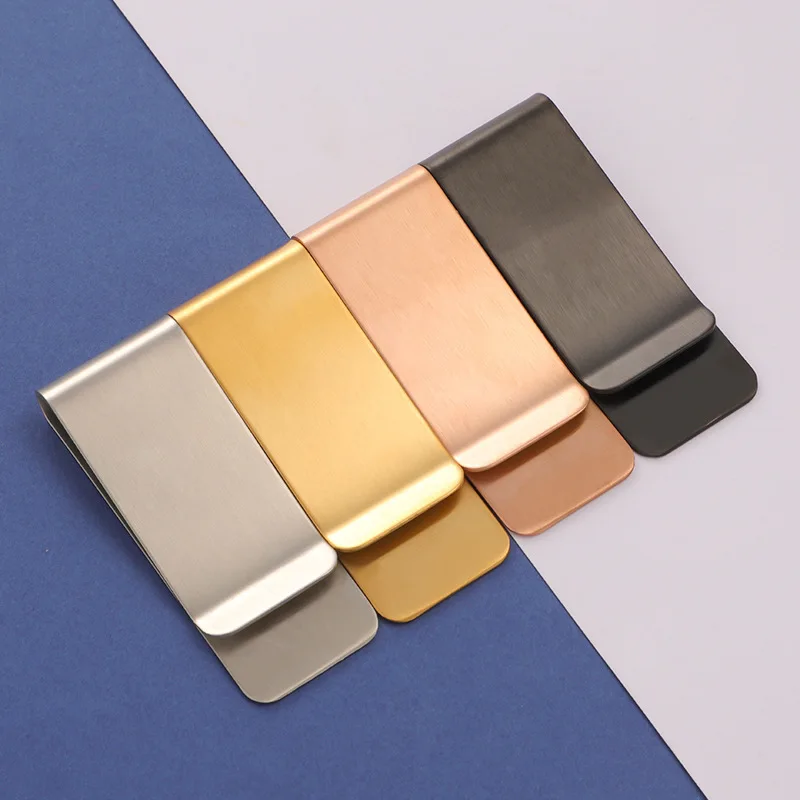 5Pcs/Lot Stainless Steel Mirror Polish Tie Clip Brushed Money Clip Cash Clamp Portable Party Business Simple DIY Accessories