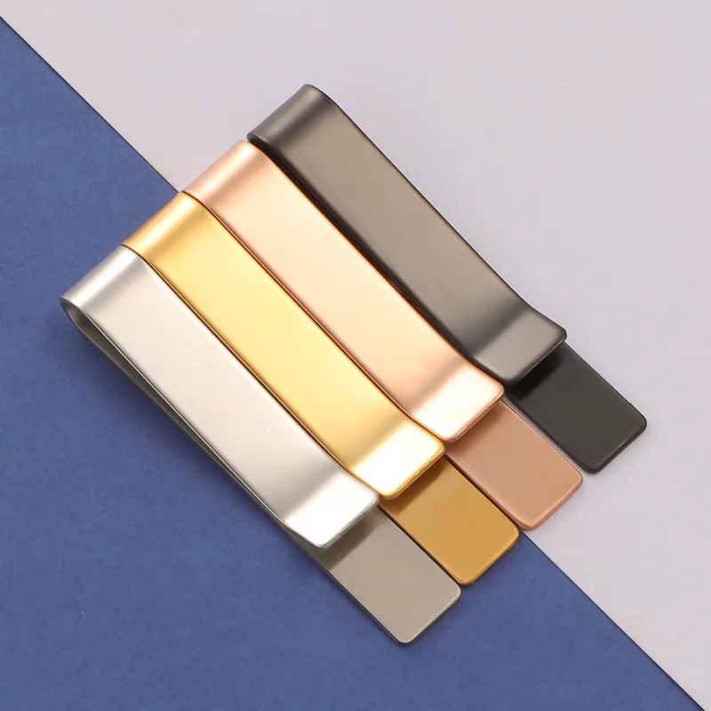 5Pcs/Lot Stainless Steel Mirror Polish Tie Clip Brushed Money Clip Cash Clamp Portable Party Business Simple DIY Accessories