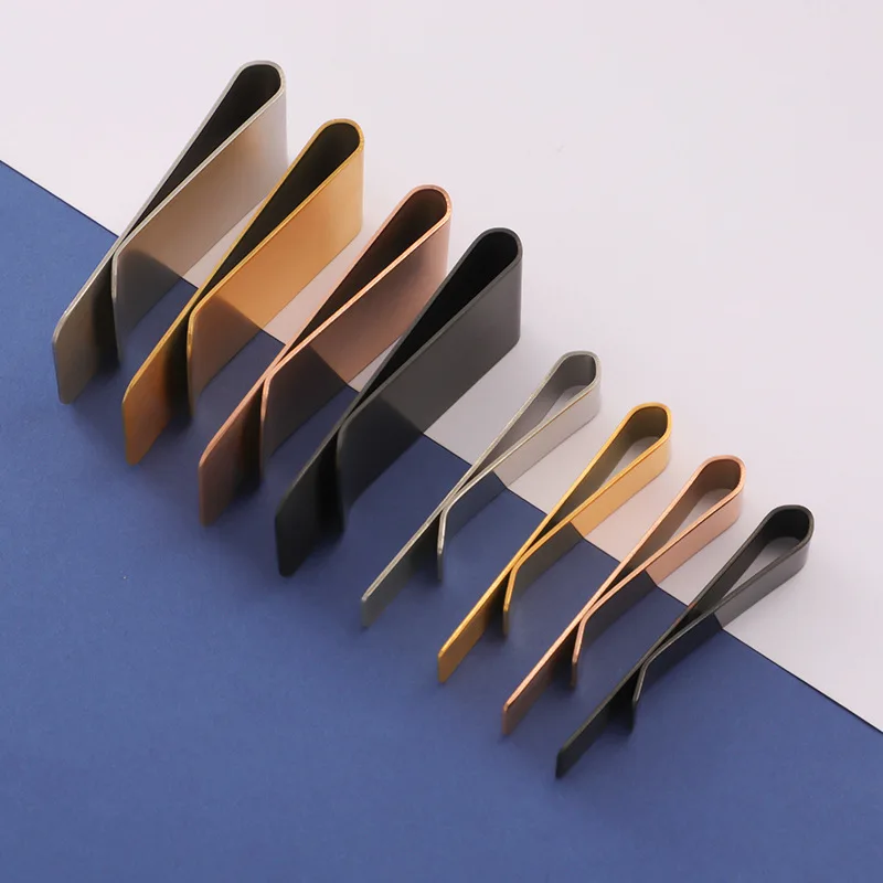 5Pcs/Lot Stainless Steel Mirror Polish Tie Clip Brushed Money Clip Cash Clamp Portable Party Business Simple DIY Accessories
