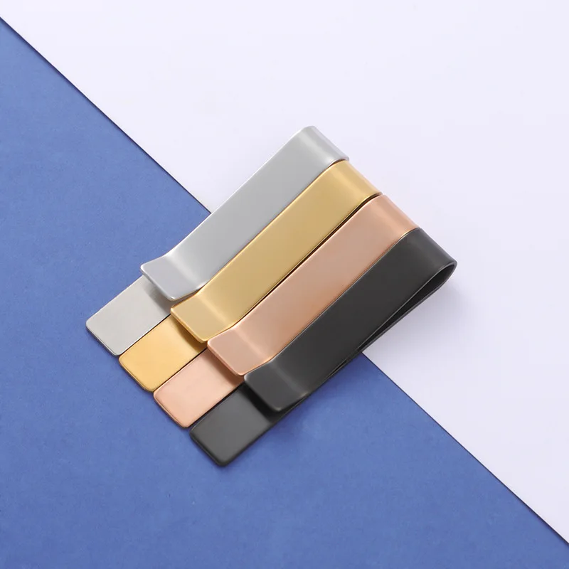 5Pcs/Lot Stainless Steel Mirror Polish Tie Clip Brushed Money Clip Cash Clamp Portable Party Business Simple DIY Accessories