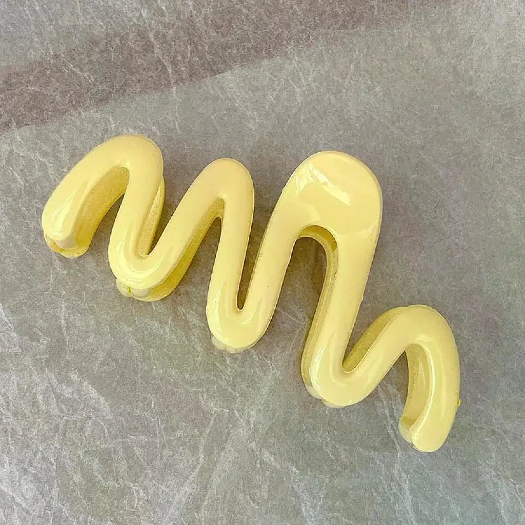Women Girls 2026 Korean Sweet Irregular Colorful Jelly Wave Hair Claw Clip, Fashion Simple Headwear Hairpin