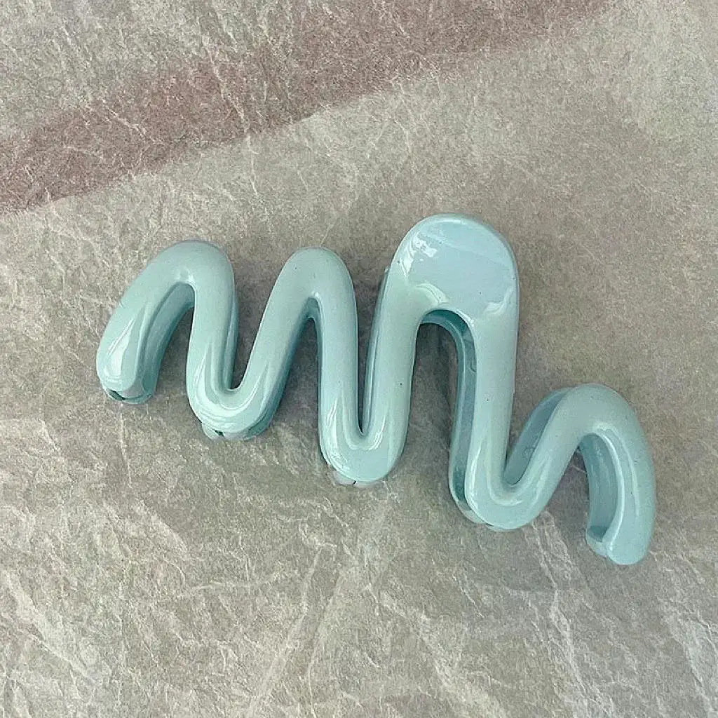 Women Girls 2026 Korean Sweet Irregular Colorful Jelly Wave Hair Claw Clip, Fashion Simple Headwear Hairpin