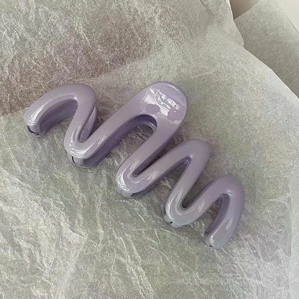 Women Girls 2026 Korean Sweet Irregular Colorful Jelly Wave Hair Claw Clip, Fashion Simple Headwear Hairpin