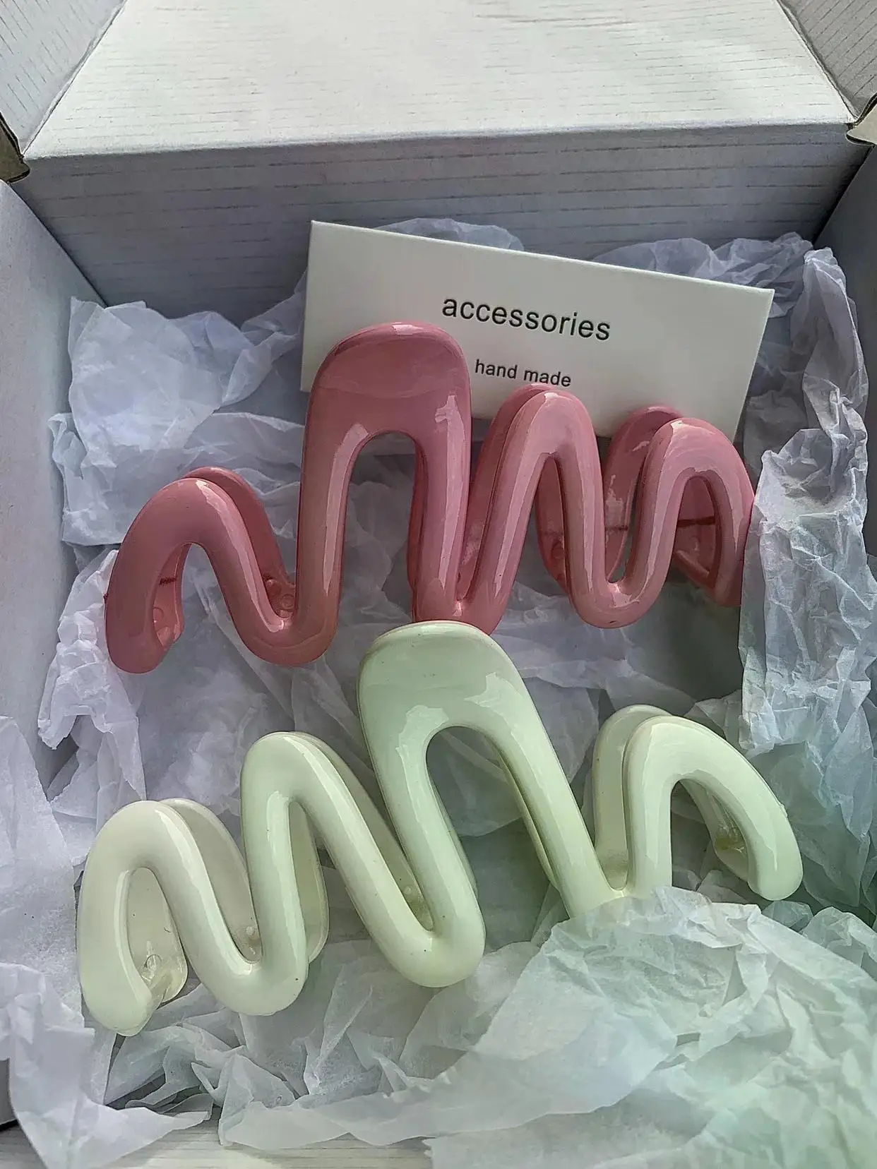 Women Girls 2026 Korean Sweet Irregular Colorful Jelly Wave Hair Claw Clip, Fashion Simple Headwear Hairpin