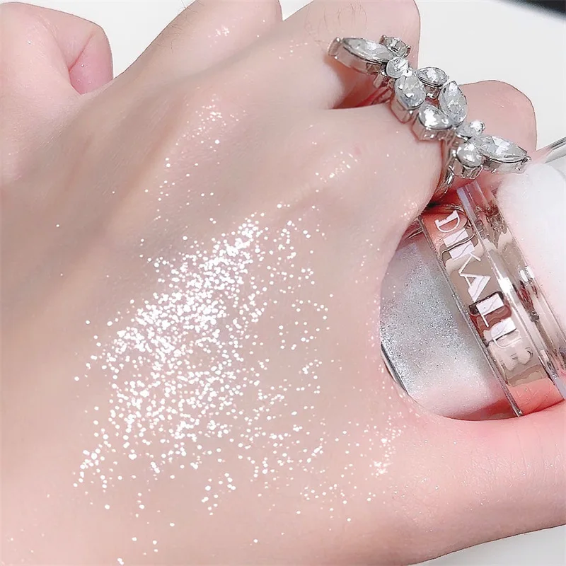 DIKALU Sparkling Fairy High Light Body Glitter Powder Clavicular Patting Powder Moonlight White Sparkling Powder Makeup