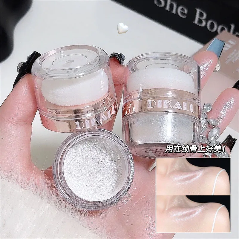 DIKALU Sparkling Fairy High Light Body Glitter Powder Clavicular Patting Powder Moonlight White Sparkling Powder Makeup