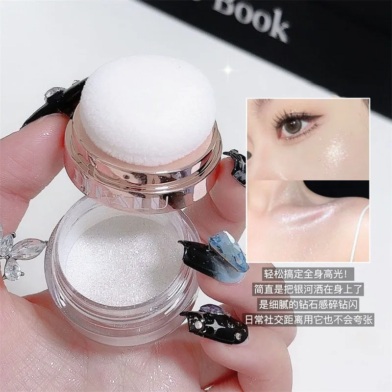 DIKALU Sparkling Fairy High Light Body Glitter Powder Clavicular Patting Powder Moonlight White Sparkling Powder Makeup