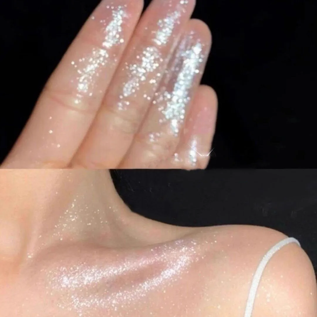 DIKALU Sparkling Fairy High Light Body Glitter Powder Clavicular Patting Powder Moonlight White Sparkling Powder Makeup