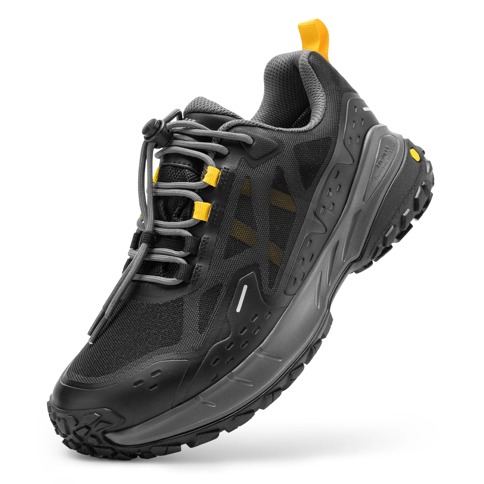 FitVille Men's Wide Waterproof Hiking Shoes, Slip-Resistant Non-slip All-Terrain Trekking Trainers with Quick Lace, Walking Sneakers for Travel, Camping and Running