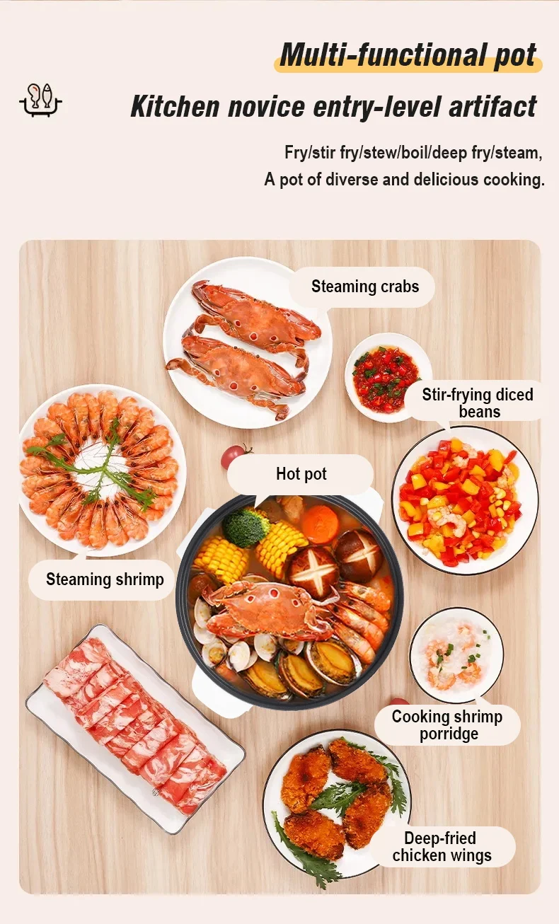 220V Electric Cooker Non-stick Cooking 3.5L Hot Pot Multifunction Electric Cooker Smart Rice Pot For Home Electric Hot Pot