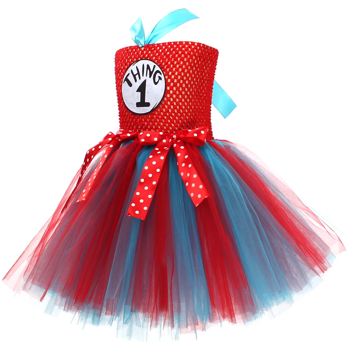 Cat in the Hat Girls Tutu Dress With Headband Dr. Seuss Thing 1 Thing 2 Costume for Kids Birthday Party Cosplay Fancy Dresses