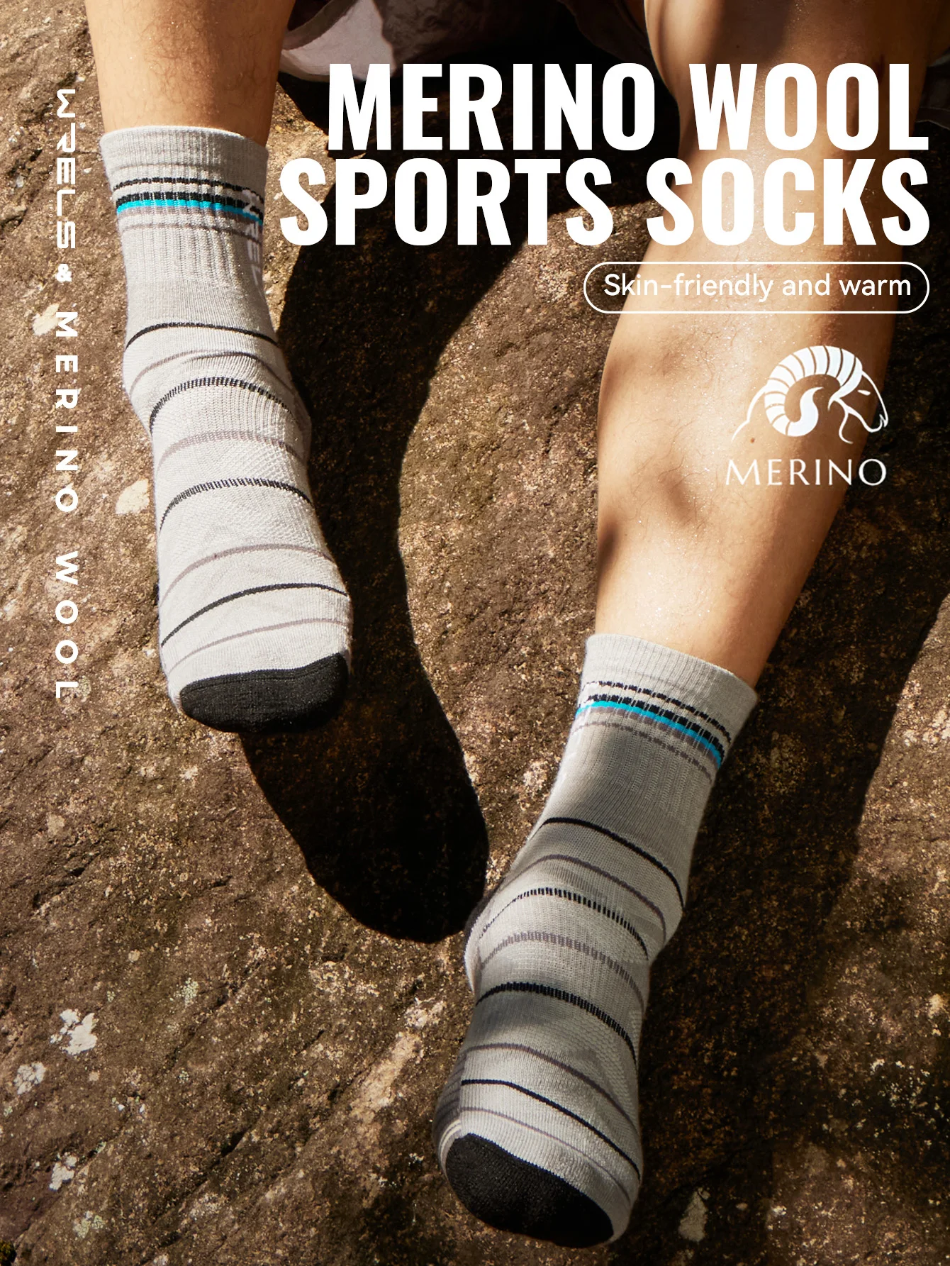 WRELS 1/2/3pairs Merino Wool Socks Warm Thermal Hiking Socks Cushion Sweat Wicking Breathable Compression Merino Wool Socks