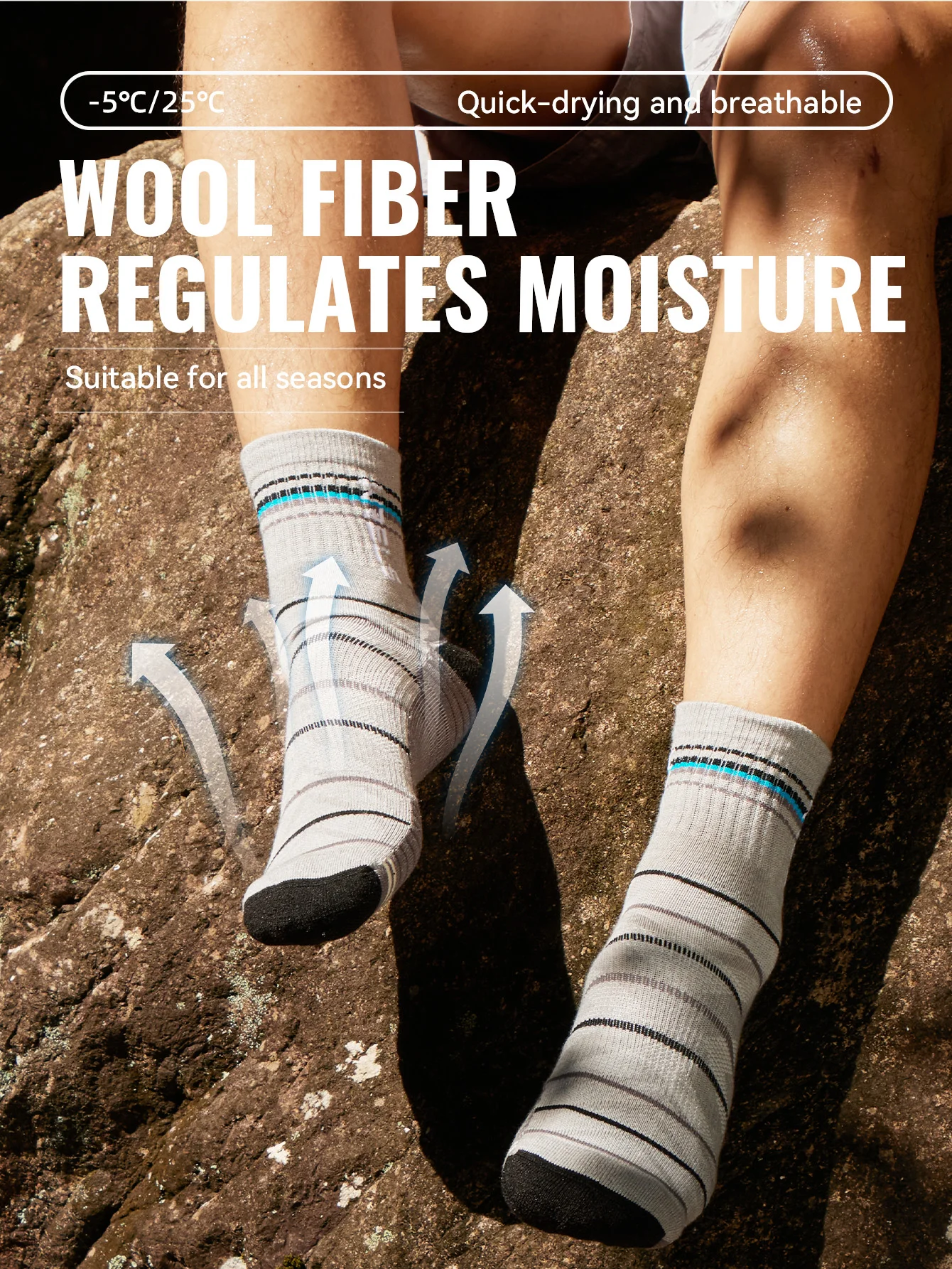 WRELS 1/2/3pairs Merino Wool Socks Warm Thermal Hiking Socks Cushion Sweat Wicking Breathable Compression Merino Wool Socks