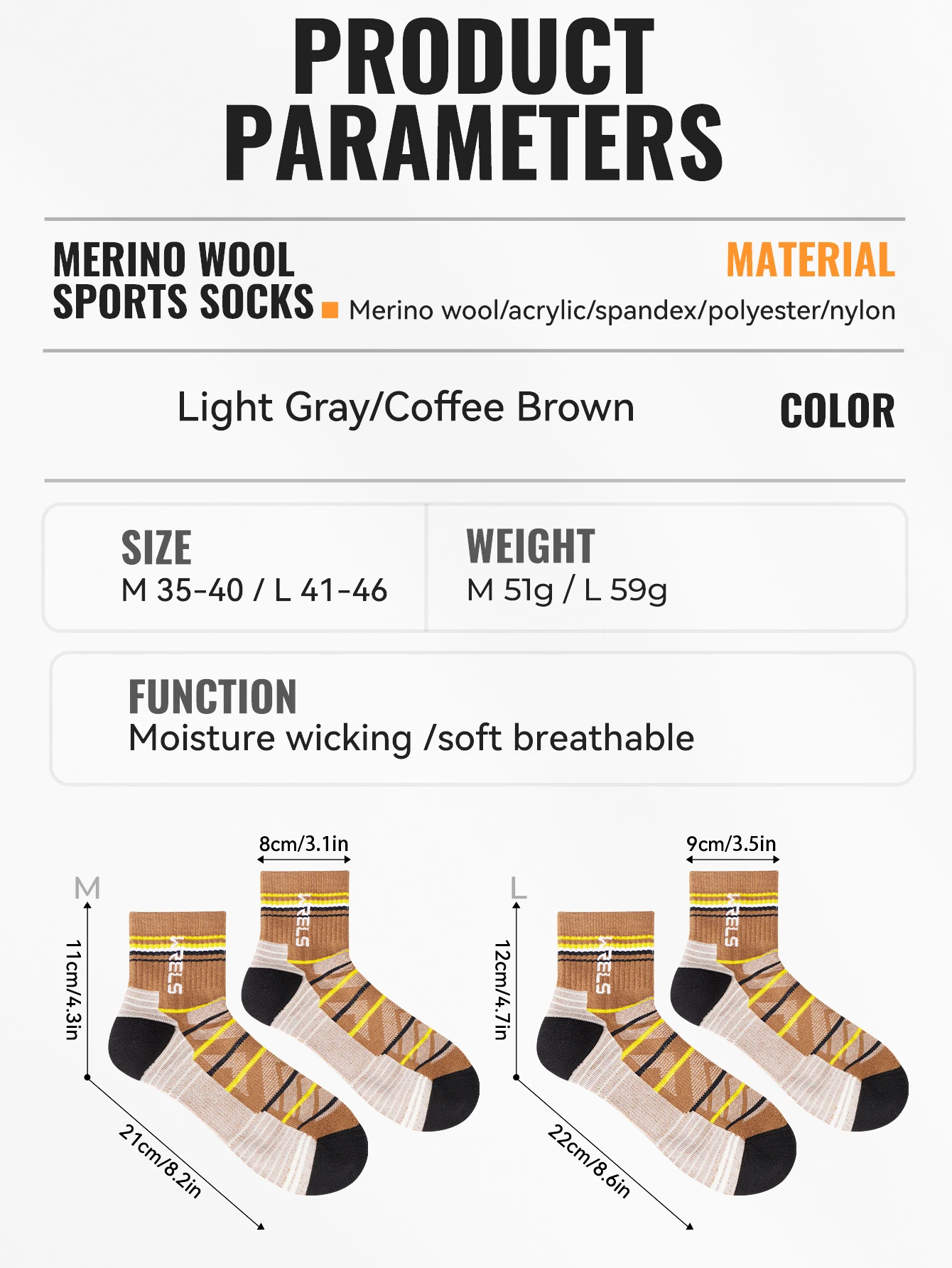 WRELS 1/2/3pairs Merino Wool Socks Warm Thermal Hiking Socks Cushion Sweat Wicking Breathable Compression Merino Wool Socks