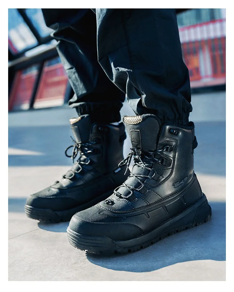 2026 Winter Men's General Cotton Shoes with Fleece Lining Thickened and Warm Cold-Resistant Boots Sizes 40-45