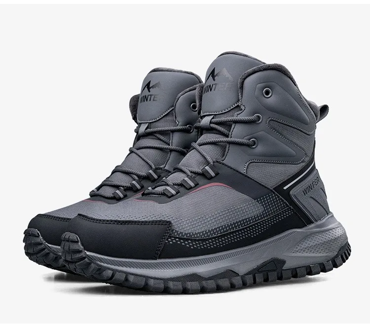 2026 Winter Men's General Cotton Shoes with Fleece Lining Thickened and Warm Cold-Resistant Boots Sizes 40-45