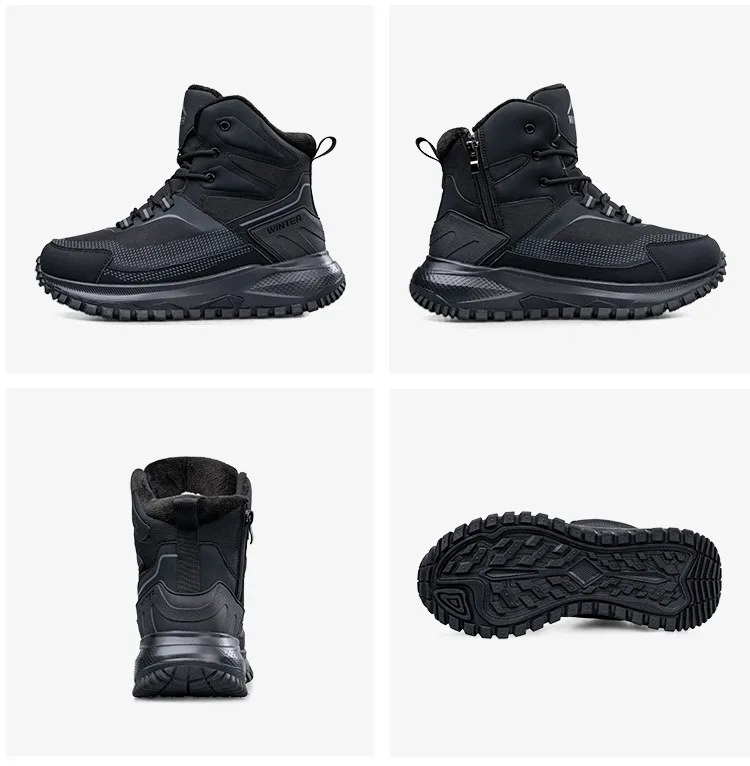 2026 Winter Men's General Cotton Shoes with Fleece Lining Thickened and Warm Cold-Resistant Boots Sizes 40-45