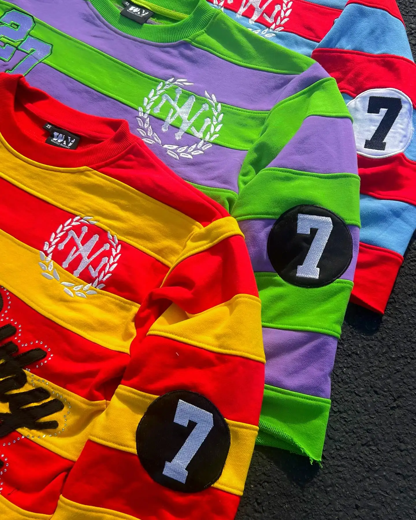 Men Women Hip Hop Harajuku Splice Long Sleeved T-shirt Letter Embroidery Stripe Patchwork TShirt Y2k Tops O Neck Men Clothing