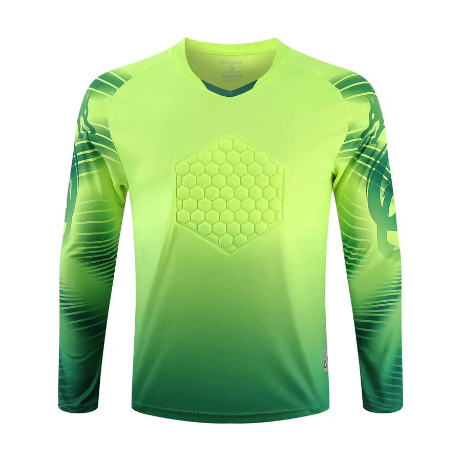 Custom Men Football Goalkeeper Uniforms Suit Adult Kids Jerseys Sets Long Sleeve Protective Sponge Soccer Shirt Pants Sports