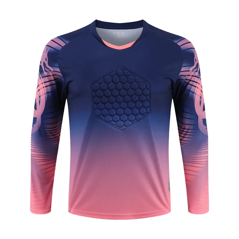 Custom Men Football Goalkeeper Uniforms Suit Adult Kids Jerseys Sets Long Sleeve Protective Sponge Soccer Shirt Pants Sports