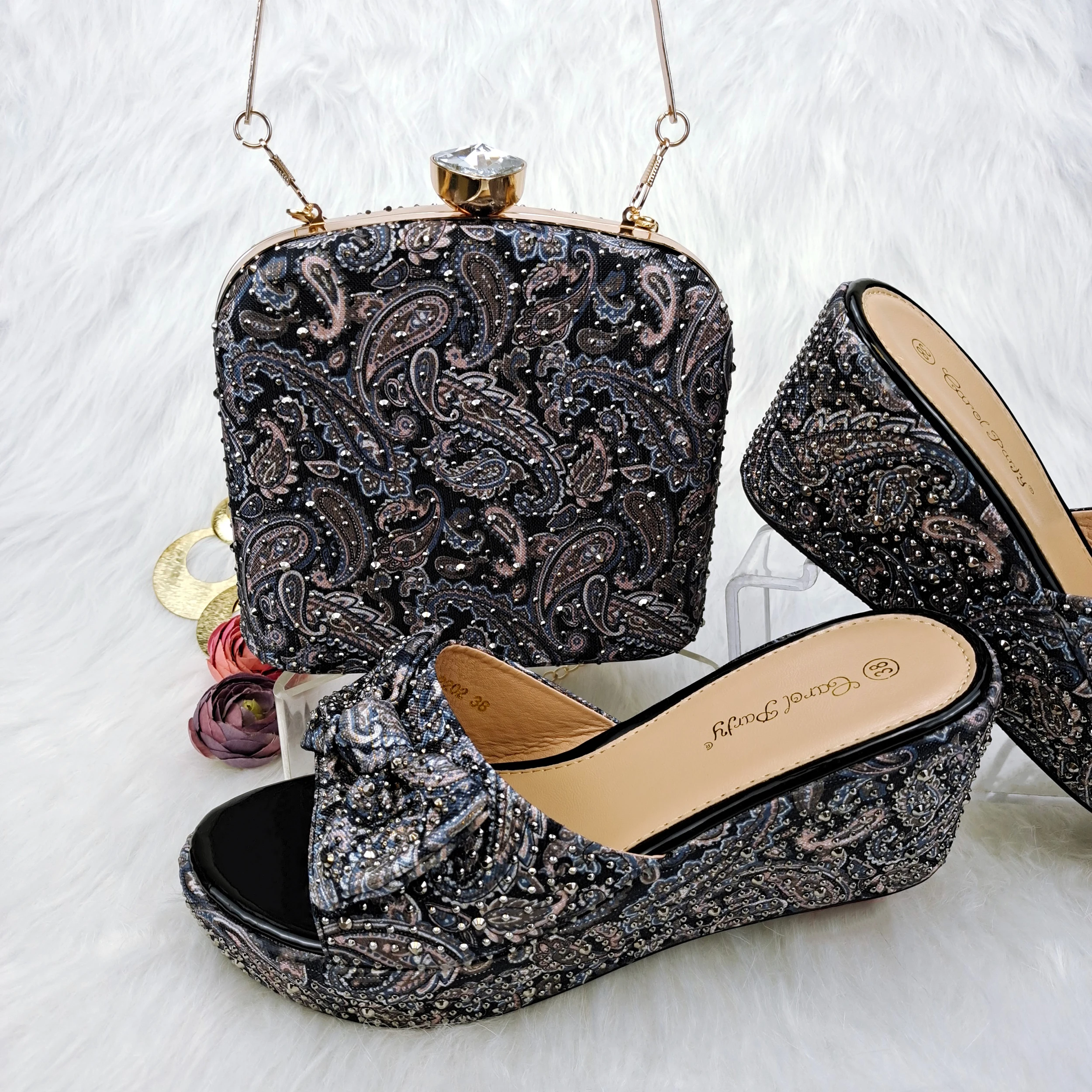 New Arrival Italian Ladies Shoes and Bags Designer Shoes Women Luxury Shoes and Bag for Party In Women