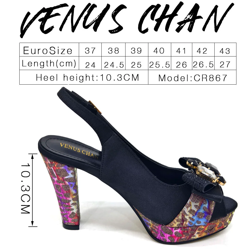 2024 Rhinestone Design INS Hot Sale New Arrivals African Shoes and Bag Set in Blue Color Open Toe Comfortable Women Heels